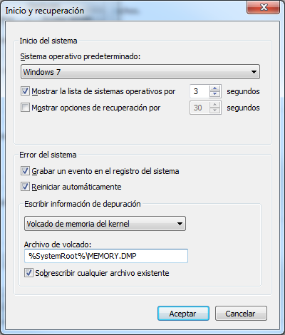 Inicio del sistema Inicio del sistema
