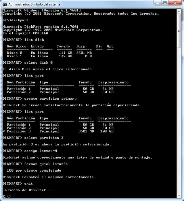 Herramienta diskpart, diskpart tool Herramienta diskpart, diskpart tool